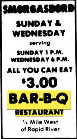 Hi-Ways Motel and Bar-B-Que Restaurant - Dec 1975 Ad